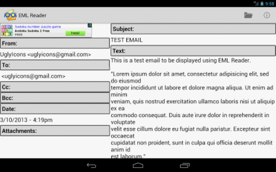Скриншот приложения EML Reader FREE - №6