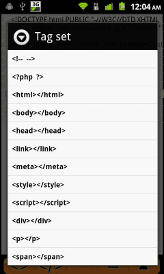 Скриншот приложения Android Web Editor Lite - №5