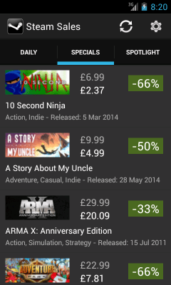 Скриншот приложения Steam Sales - №3