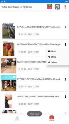Скриншот приложения Video Downloader for Pinterest - №6
