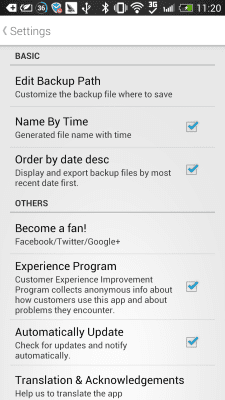 Скриншот приложения SMS Backup & Restore (Kitkat) - №7