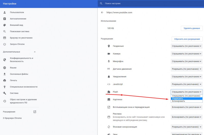 как настроить flash player в google chrome